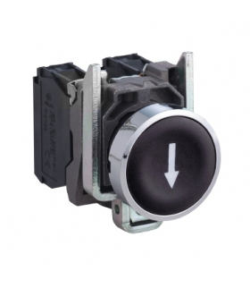 Harmony XB4 Przycisk płaski czarny, metalowy, strzałka DOWN, XB4BA3351 Schneider Electric