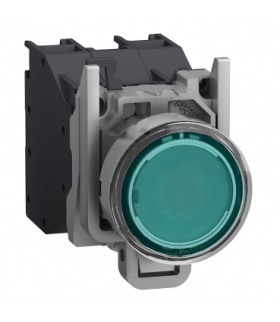 Harmony XB4 Przycisk do stref zagrożonych wybuchem podświetlany zielony osłona silikonowa 24 240V, XB4BP383BM5GEX Schneider Elec