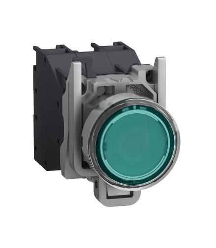 Harmony XB4 Przycisk do stref zagrożonych wybuchem podświetlany zielony osłona silikonowa 24 240V, XB4BP383BM5GEX Schneider Elec