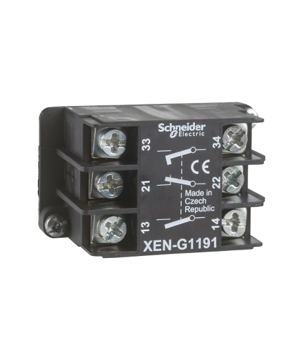 Harmony XAC Blok styków samopowrót 1NC+2NO zaciski śrubowe, XENG1491 Schneider Electric