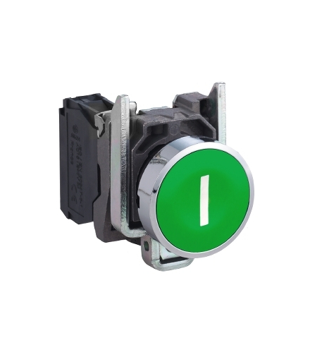 Harmony XB4 Przycisk płaski zielony, metalowy, XB4BA3311 Schneider Electric