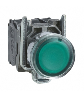 Harmony XB4 Przycisk płaski zielony z żarówką, 250V, XB4BW3365 Schneider Electric
