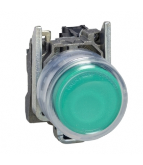 Harmony XB4 Przycisk okapturzony zielony bez oznaczenia LED 22 24V metalowy, XB4BP383B5EX Schneider Electric