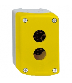 Harmony XALK Pusta kaseta sterująca 2 otwory Ø22 żółta z podstawą plastikowa, XALK02 Schneider Electric