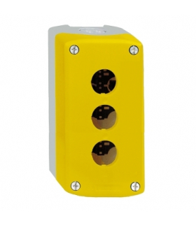 Harmony XALK Pusta kaseta sterująca 3 otwory Ø22 żółta z jasnoszarą podstawą plastikowa, XALK03 Schneider Electric