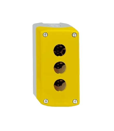 Harmony XALK Pusta kaseta sterująca 3 otwory Ø22 żółta z jasnoszarą podstawą plastikowa, XALK03 Schneider Electric