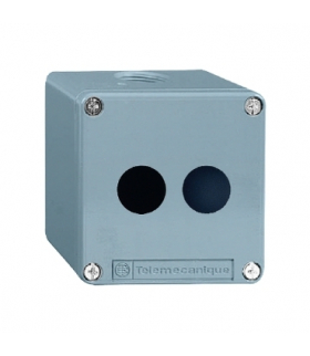 Harmony XAPS Pusta kaseta sterująca 2 otwory Ø22 niebieska 80x80mm cynkowana, XAPM1502H29 Schneider Electric