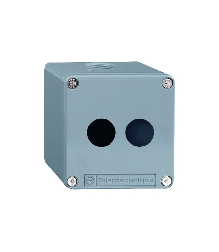 Harmony XAPS Pusta kaseta sterująca 2 otwory Ø22 niebieska 80x80mm cynkowana, XAPM1502H29 Schneider Electric