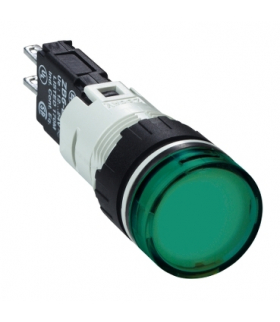 Harmony XB6 Kompletny wskaźnik świetlny, Zielony, LED, Okrągły, 12...24 V AC/DC, 16 mm, Plastikowy, XB6AV3BB Schneider Electric