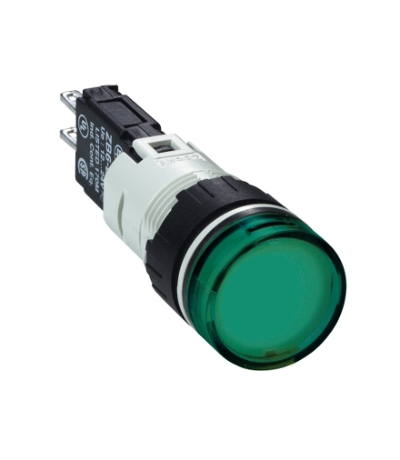 Harmony XB6 Kompletny wskaźnik świetlny, Zielony, LED, Okrągły, 12...24 V AC/DC, 16 mm, Plastikowy, XB6AV3BB Schneider Electric