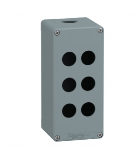 Harmony XAPS Pusta kaseta sterująca 6 otworów w 2 kolumnach Ø22 niebieska 80x175mm cynkowana, XAPM3506 Schneider Electric