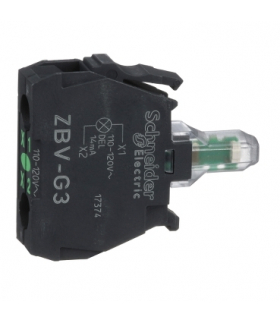 Harmony XB4 Zestaw świetlny Ø22 zielony LED 110/120V, ZBVG3 Schneider Electric