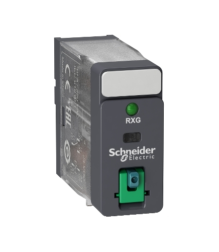 Zelio Relay Przekaźnik interfejsowy z przyciskiem test i LED 12V DC, 10A, 1 styk C/O, RXG12JD Schneider Electric