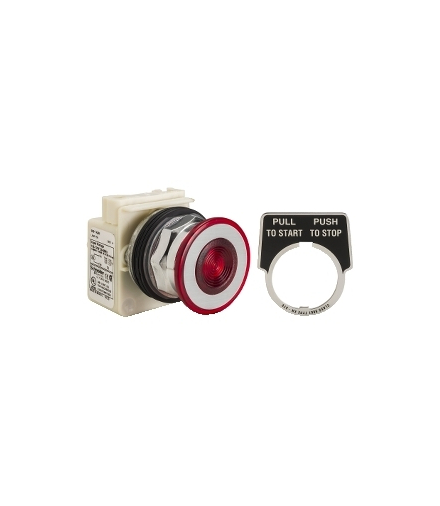 Harmony 9001K Przycisk grzybkowy, Ø40, czerwony, 2 pozycyjny, stabilny, LED, 110V AC, 9001KR9P1R Schneider Electric