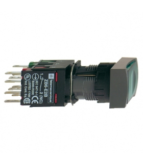 Harmony XB6 Przycisk, Podświetlany, Zielony, Wystający, 1 NO, 12...24 V AC/DC, Prostokąt, Plastik, XB6DW3B1B Schneider Electric