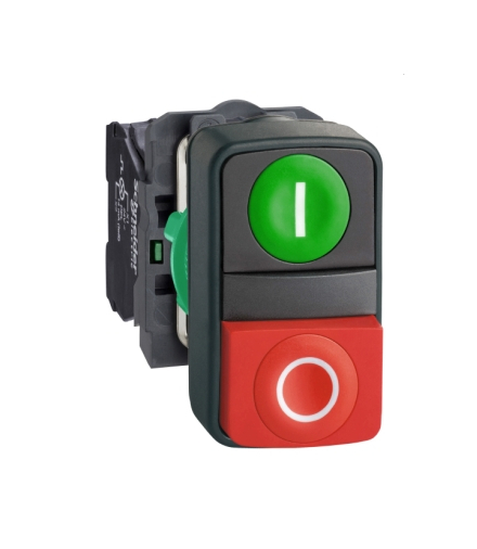 Harmony XB5 Przycisk podwójny zielony/czerwony plastikowy, XB5AL73415 Schneider Electric