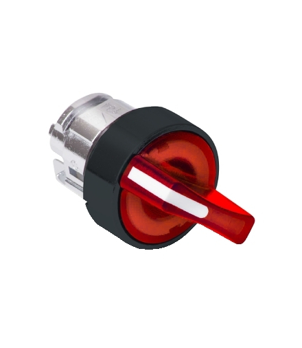 Harmony XB5 Napęd przełącznika 3 poz czerwony LED powrót do środka piórko długie plastik, ZB5AK1843 Schneider Electric