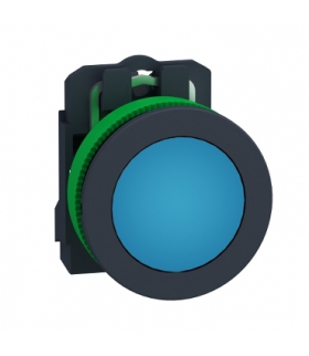 Harmony XB5 Przycisk zlicowany plastik niebieski Ø30 gładka soczewka zintegrowana dioda LED 24 V AC/DC, XB5FVB6 Schneider Electr