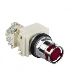 Harmony 9001K Przycisk podświetlany czerwony LED, 24/48V AC/DC, BA9s, 1C/O, Ø30, 9001K3L35LRRH13 Schneider Electric