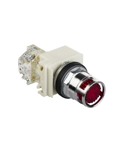 Harmony 9001K Przycisk podświetlany czerwony LED, 24/48V AC/DC, BA9s, 1C/O, Ø30, 9001K3L35LRRH13 Schneider Electric