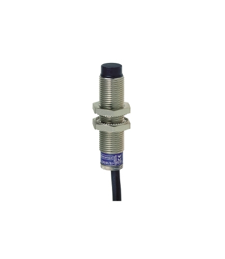 OsiSense XS Czujnik indukcyjny M12 z wyjściem NPN 1NO, 12/48V DC, kabel 2m, XS612B4NAL2 Schneider Electric