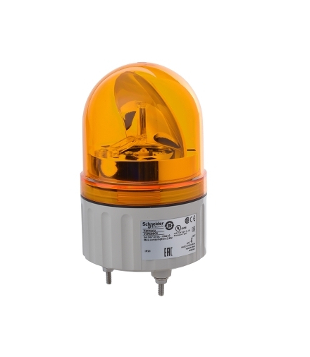 Harmony XVR Lampa wirująca z lustrem bez buczka Ø84 pomarańczowa LED 24 V AC/DC, XVR08B05 Schneider Electric
