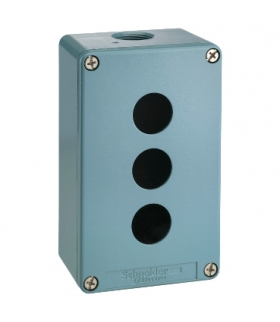 Harmony XAPS Pusta kaseta sterująca 3 otwory Ø22 niebieska 80x130mm cynkowana, XAPM2203H29 Schneider Electric