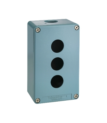Harmony XAPS Pusta kaseta sterująca 3 otwory Ø22 niebieska 80x130mm cynkowana, XAPM2203H29 Schneider Electric