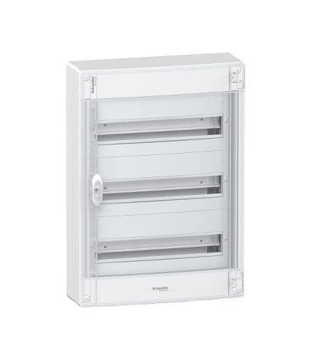 Obudowa natynkowa Pragma IP40 PRA-3-18-NT-T drzwi transparentne 3 rzędy 18 modułów/rząd, PRA29318 Schneider Electric