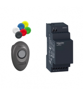 Harmony XB5 Przycisk bezprzewodowy i bezbateryjny 24 V dc plastikowy, XB5RMB03 Schneider Electric