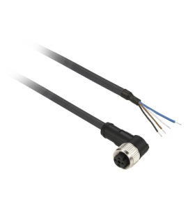 Konektory okablowane XZ - żeńskie kątowe - M8 - 4 pin. - przew. PUR 10m, XZCP1041L10 Schneider Electric