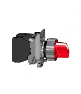 Harmony XB4 Przełącznik 3 pozycje czerwony LED 24V piórko krótkie metalowy stabilny, XB4BK134B5 Schneider Electric