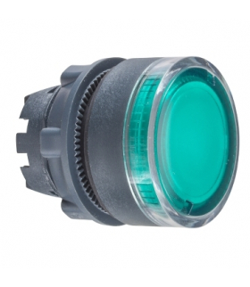 Harmony XB5 Główka przycisku płaskiego z samoczynnym powrotem, LED, zielona plastikowa, ZB5AW333 Schneider Electric