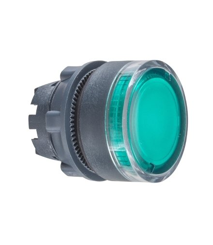 Harmony XB5 Główka przycisku płaskiego z samoczynnym powrotem, LED, zielona plastikowa, ZB5AW333 Schneider Electric