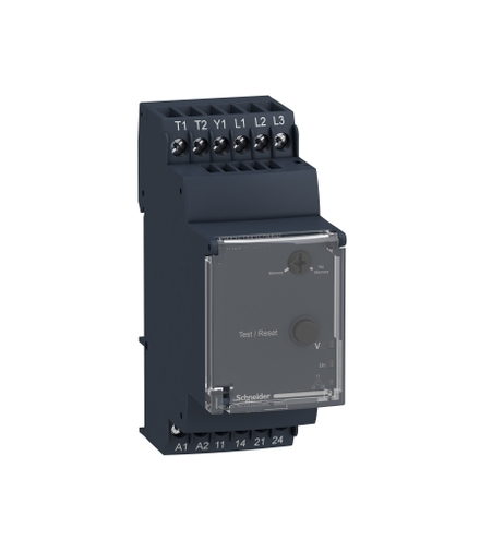 Zelio Control Przekaźnik kontroli napięcia i temperatury silnika 24 240V AC/DC, 2N/O 5A, RM35TM250MW Schneider Electric