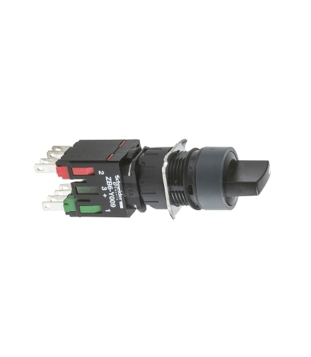 Harmony XB6 Kompletny przełącznik, 2 pozycje, Stabilny, Czarny, Krótka rączka, 1 NO + 1 NC, 16 mm, XB6AD225B Schneider Electric