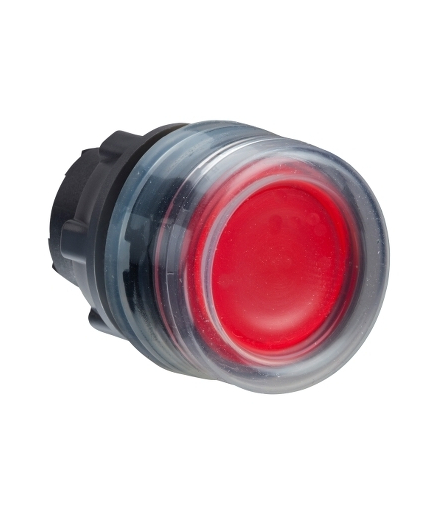 Harmony XB5 Napęd przycisku płaskiego okapturzony czerwony LED plastikowy typowa soczewka, ZB5AW543 Schneider Electric