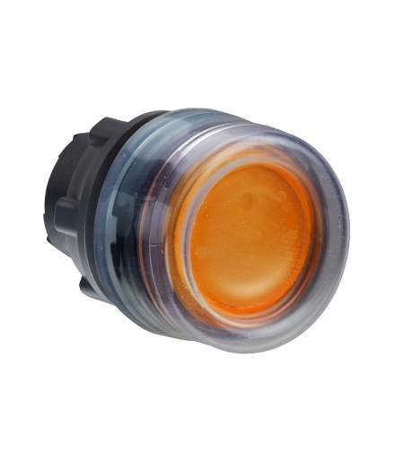 Harmony XB5 Główka przycisku płaskiego z samopowrotem LED okapturzona pomarańczowa plastikowa, ZB5AW553 Schneider Electric