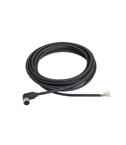 OsiSense XZ Konektor żeński kątowy M12 90° 8 pinów długość przewodu 5m, XZCP53P11L5 Schneider Electric