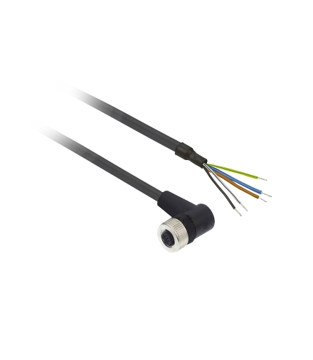 Konektory okablowane kątowe, żeńskie, M12, 5 pinów, kabel 2m, XZCP1264L2 Schneider Electric