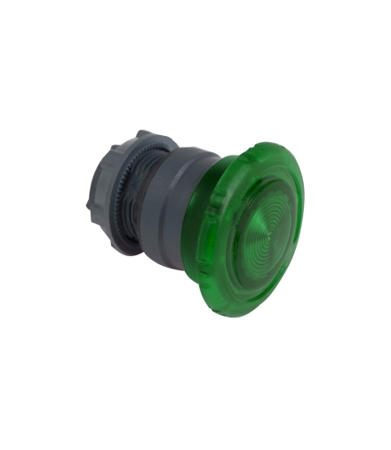 Harmony XB5 Napęd przycisku grzybkowego Ø40 zielony odryglowany przez obrót LED plastikowy, ZB5AW733 Schneider Electric