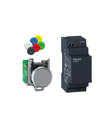 Harmony XB4 Zestaw bezprzewodowy i bezbateryjny, Przycisk, Odbiornik, Wkładki, 24VDC, XB4RFB01 Schneider Electric