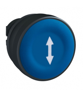 Blue flush pushbutton head Ø22 spring return with "up and down arrow" marking, ZB5AA651 Schneider Electric