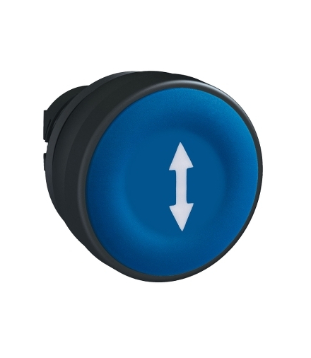 Blue flush pushbutton head Ø22 spring return with "up and down arrow" marking, ZB5AA651 Schneider Electric