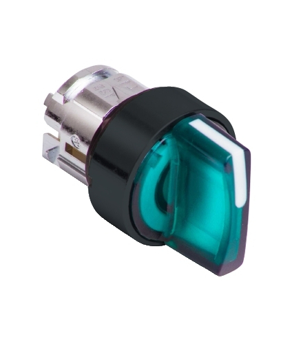 Harmony XB4 Przełącznik 3 pozycyjny Ø22 zielony samopowrotny LED okrągły metalowy, ZB4BK15337 Schneider Electric