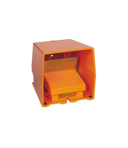 Harmony XPE Łącznik nożny pojedynczy z osłoną pomarańczowy 1 NC+1 NO metalowy, XPER510 Schneider Electric