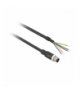 Konektor okablowany XZ - prosty męski, M12, 4-pinowe, - przew. PUR 2m, XZCP1541L2 Schneider Electric