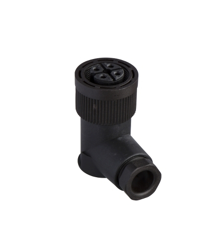 Konektor kątowy żeńskie, M18, 4-pin., - dławik kablowy Pg 9, XZCC18FCP40B Schneider Electric