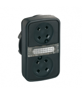 Harmony XB5 Główka przycisku podwójnego płaski/płaski bez wkładek LED plastikowa, ZB5AW7A9 Schneider Electric