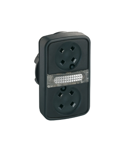 Harmony XB5 Główka przycisku podwójnego płaski/płaski bez wkładek LED plastikowa, ZB5AW7A9 Schneider Electric